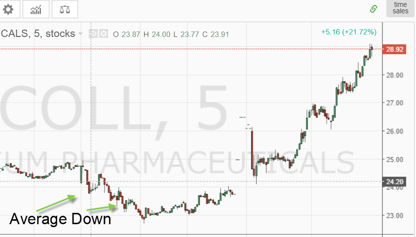 Averaging Down on 5 Minute Chart