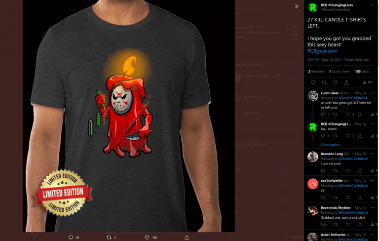 @rocketcatchnbob's kill candle t-shirts