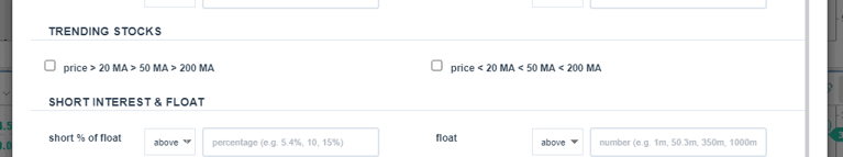 Trending Stock Filter