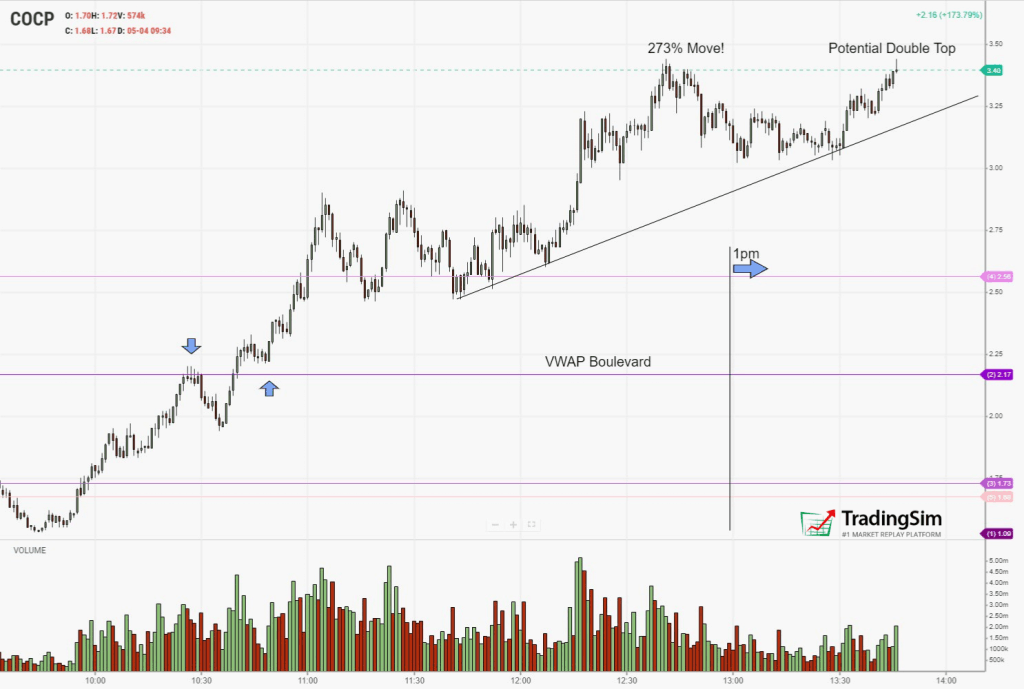 COCP double top at 273%